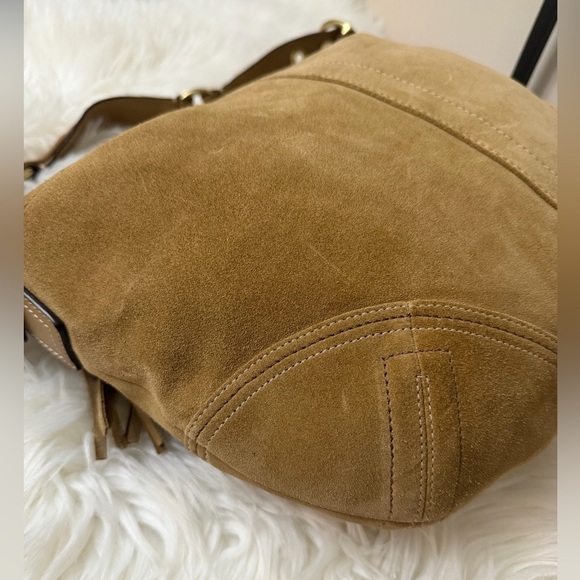 Vintage COACH Soho Hobo Suede Leather Shoulder Tan Suede 8A16 - Picture 3 of 12